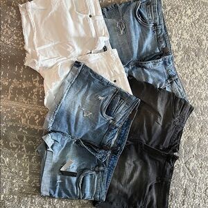 Stylish Denim and White Shorts Bundle
